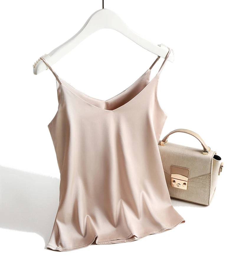 Spaghetti Strap Top Women Halter V Neck