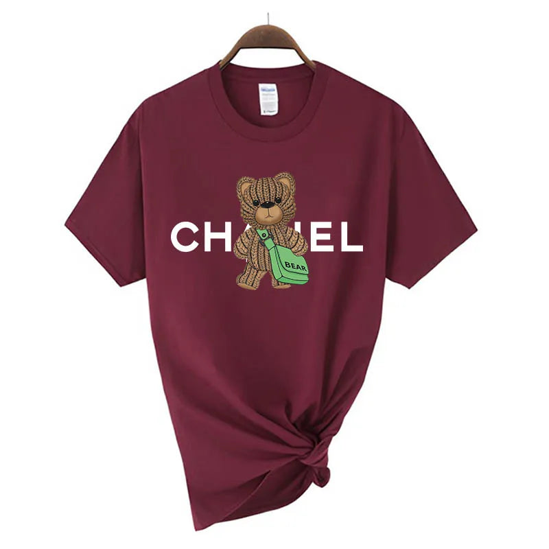 Women's Fashion T-shirt Cotton Short-sleeved O-Neck Top