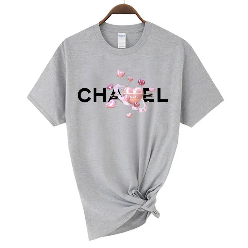Women's Fashion T-shirt Cotton Short-sleeved O-Neck Top