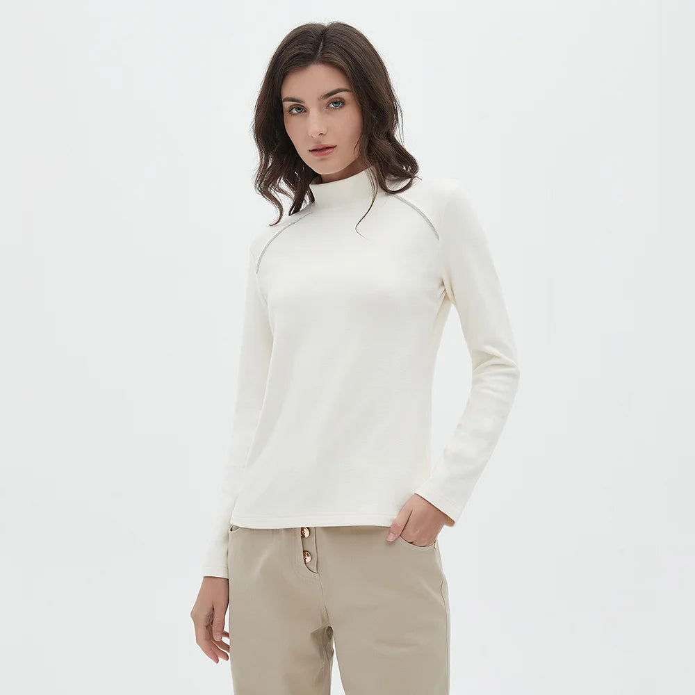 Luxury cotton base women's turtle neck t-shirt
