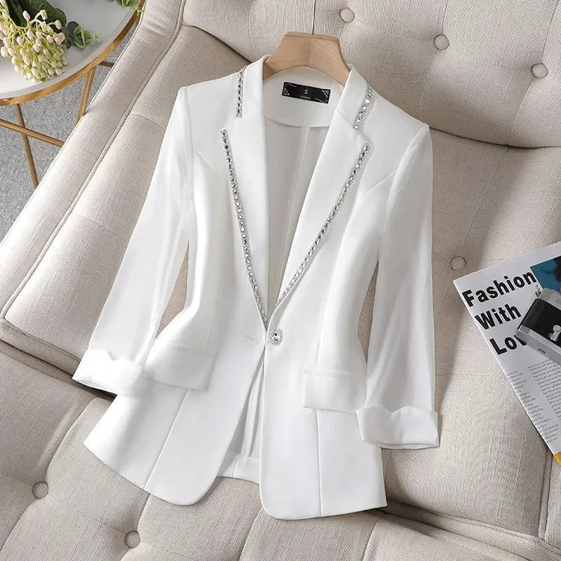 Female Coat with Diamond-Encrusted