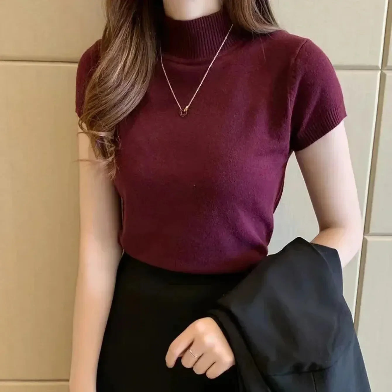 T-Shirt Women's Half-High Neck