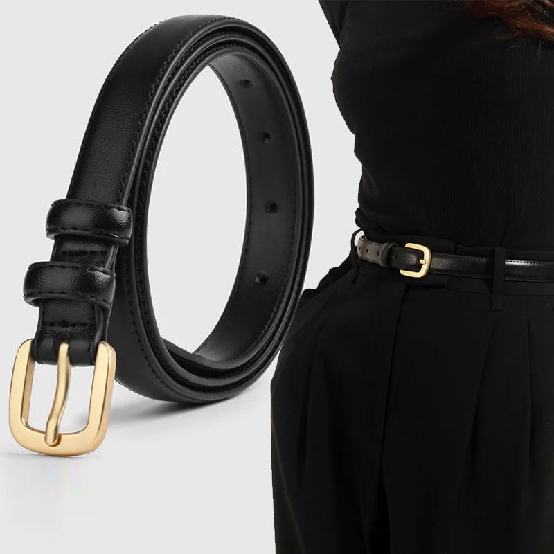 Classic Black Belt For Women's