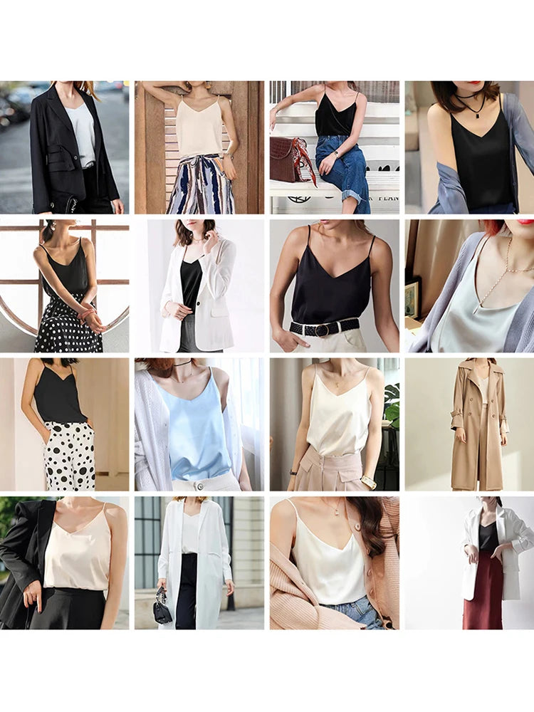 Spaghetti Strap Top Women Halter V Neck