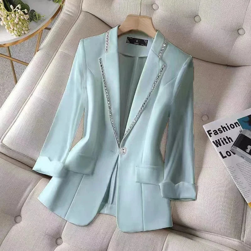 Female Coat with Diamond-Encrusted