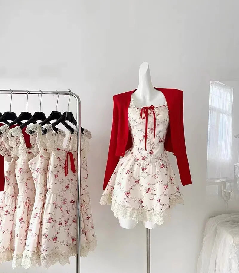 New Sweet Floral Dress Set