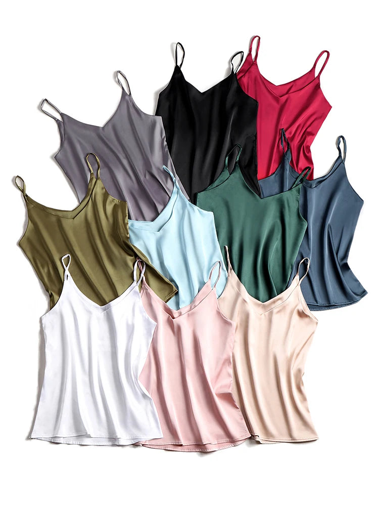 Spaghetti Strap Top Women Halter V Neck