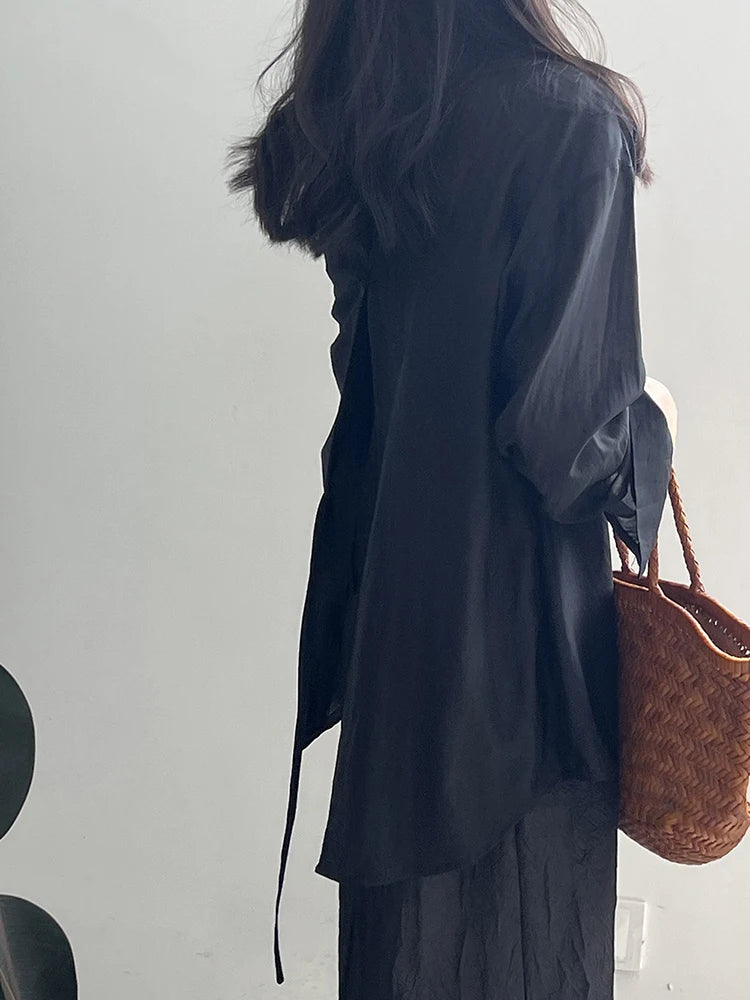Women's Shirt Lapel Single Breasted Loose