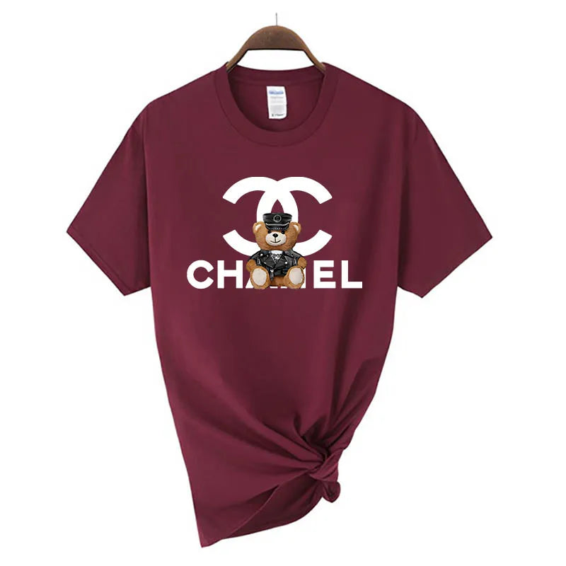 Women's Fashion T-shirt Cotton Short-sleeved O-Neck Top