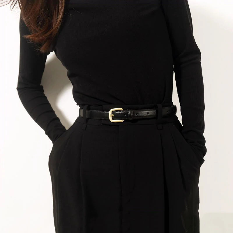 Classic Black Belt For Women's