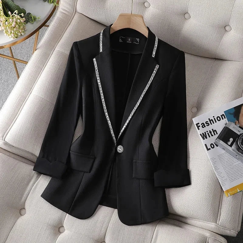 Female Coat with Diamond-Encrusted