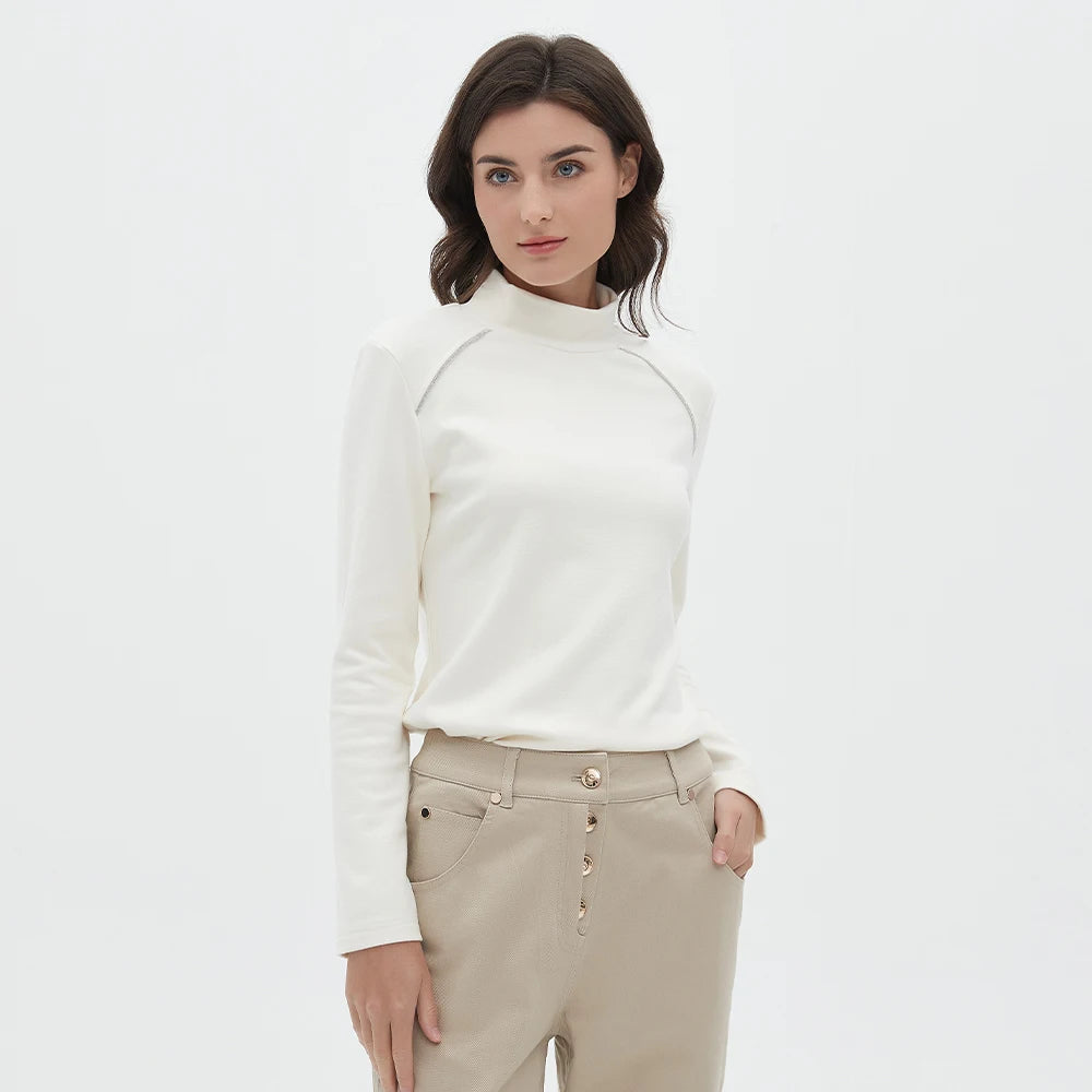Luxury cotton base women's turtle neck t-shirt