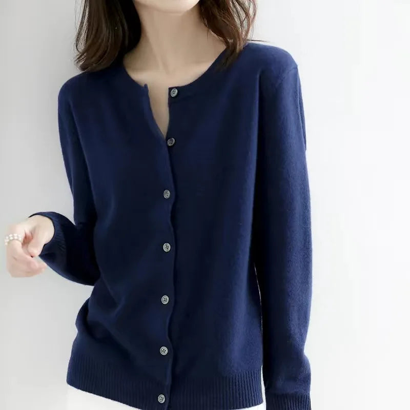 Women Cardigans Sweater O-neck