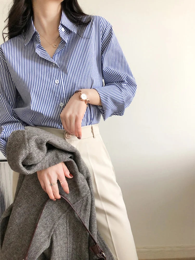 Women's Shirts Long Sleeve Stripes