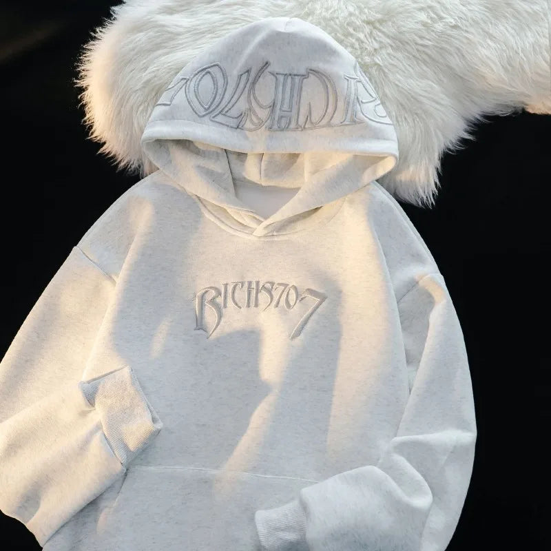 American Niche Design Sense Pull Hoodie Men Women Letters Embroidery Fashion