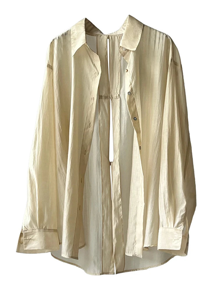 Women's Shirt Lapel Single Breasted Loose