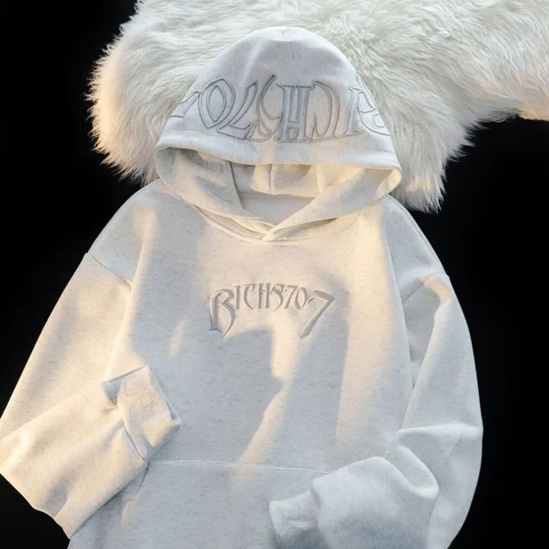 American Niche Design Sense Pull Hoodie Men Women Letters Embroidery Fashion