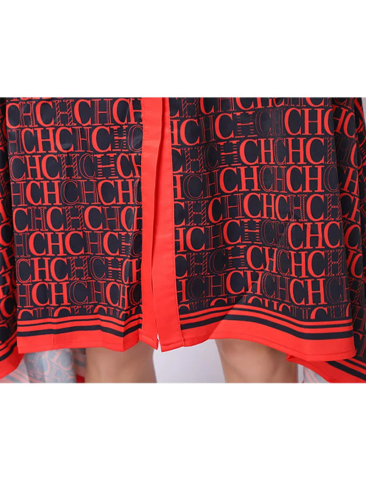 Red Evening Empire Long Sleeve Party Elegant Dresses for Female