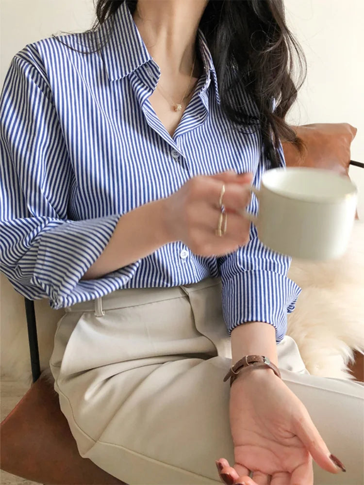 Women's Shirts Long Sleeve Stripes