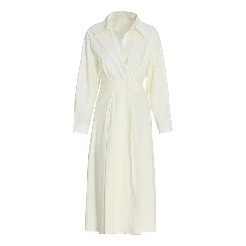 Female Frock Loose Elastic Dress High Waist Slimming Plus Size