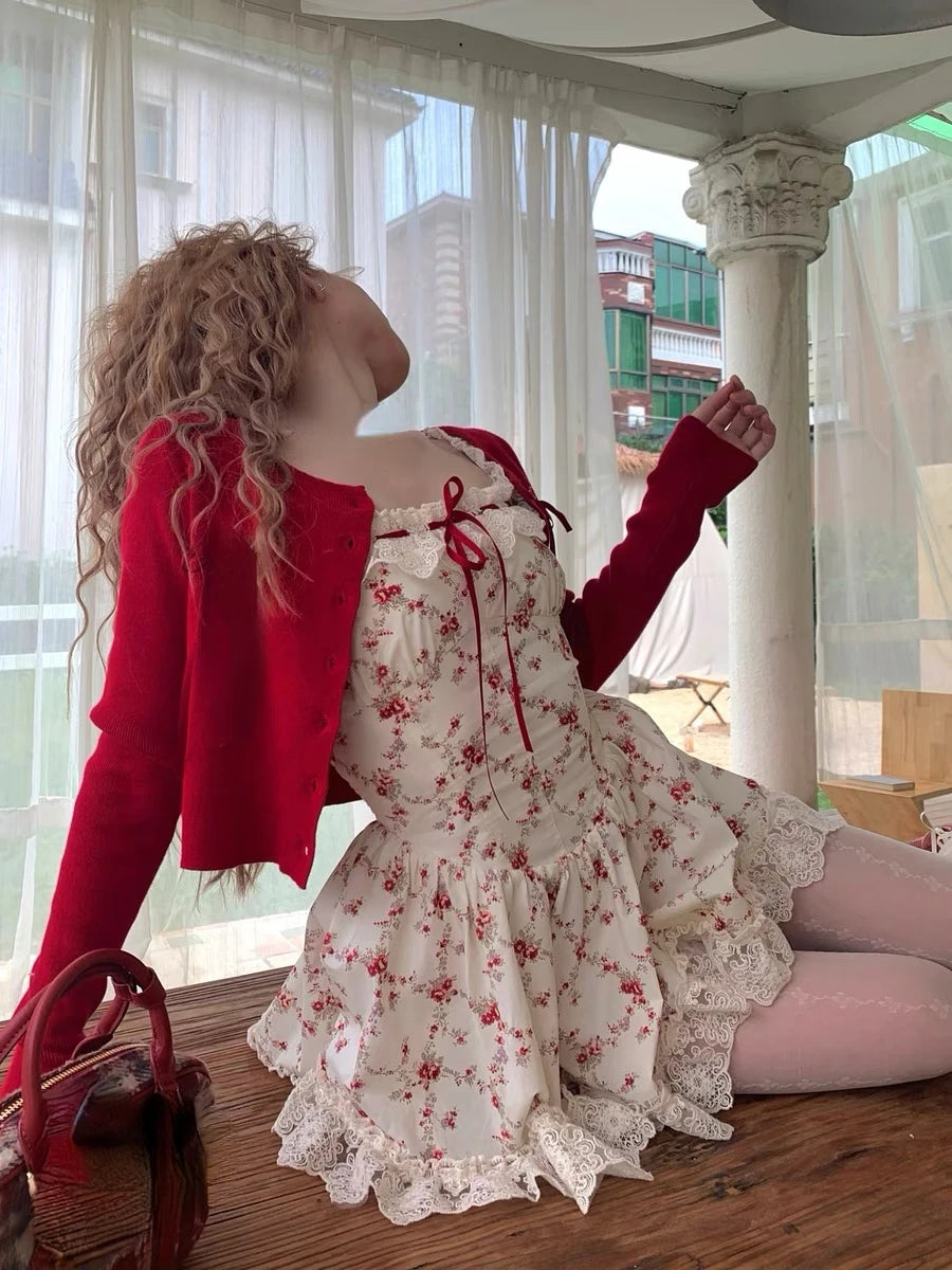New Sweet Floral Dress Set