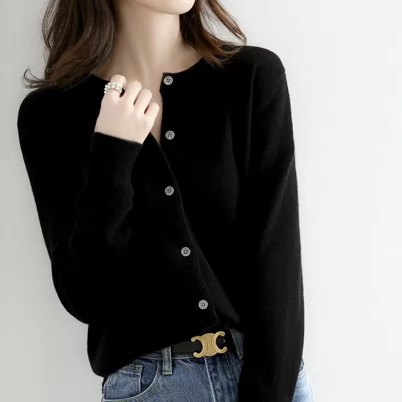 Women Cardigans Sweater O-neck