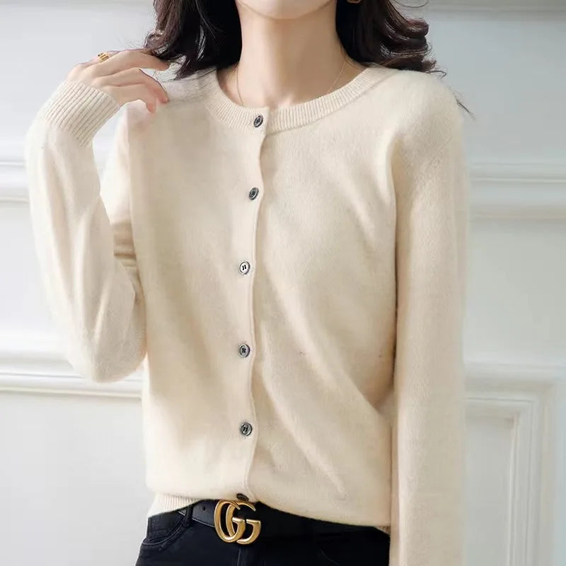 Women Cardigans Sweater O-neck