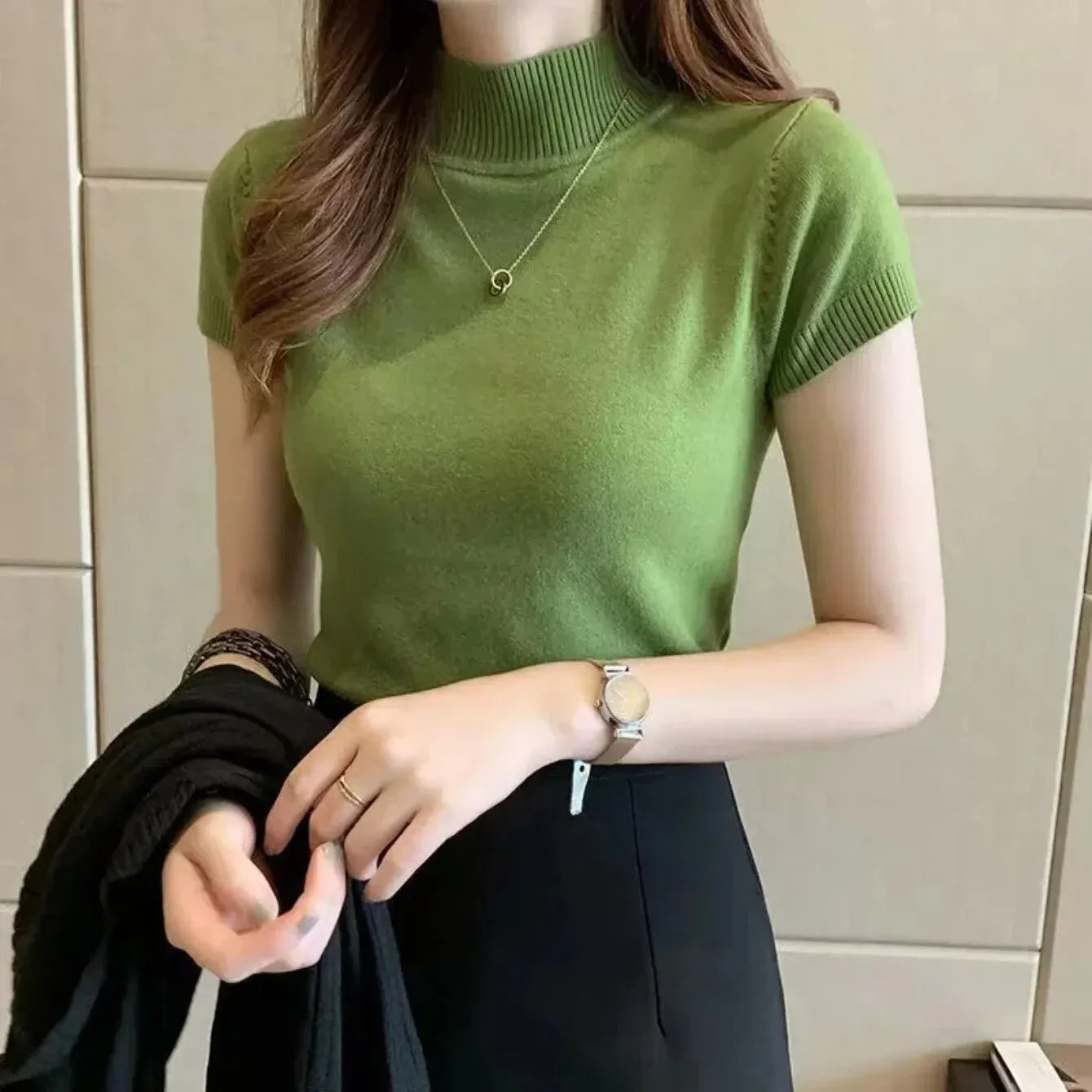 T-Shirt Women's Half-High Neck