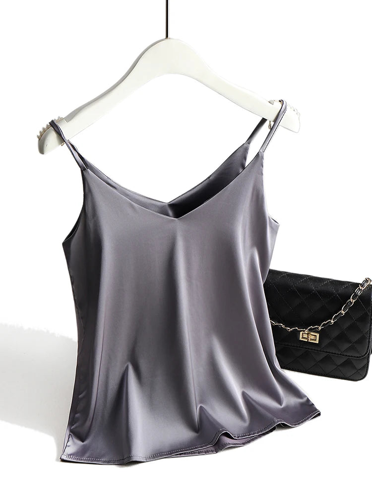 Spaghetti Strap Top Women Halter V Neck
