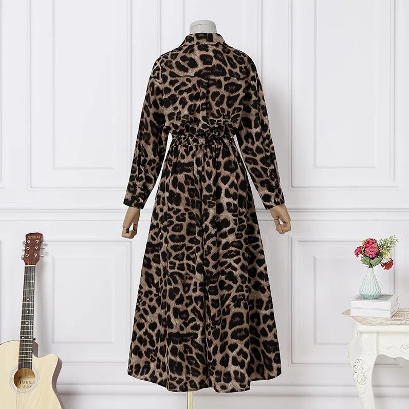 Female Frock Loose Elastic Dress High Waist Slimming Plus Size