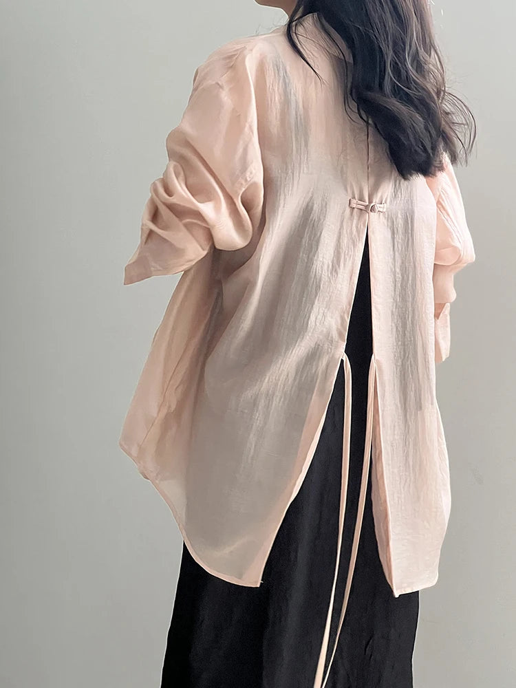 Women's Shirt Lapel Single Breasted Loose