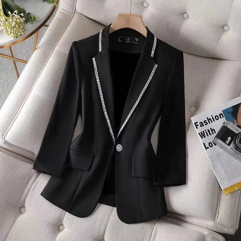 Female Coat with Diamond-Encrusted