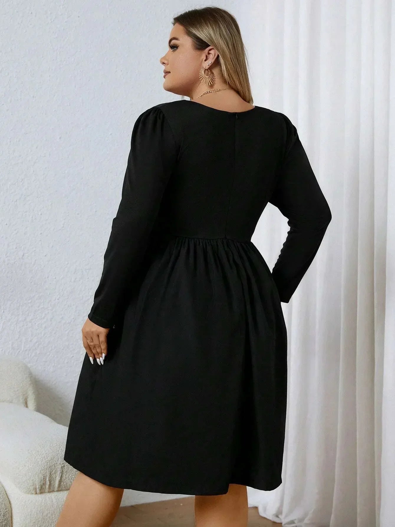 Women's Fashion Dress Plus Size 1XL-5XL Long Sleeved Casual