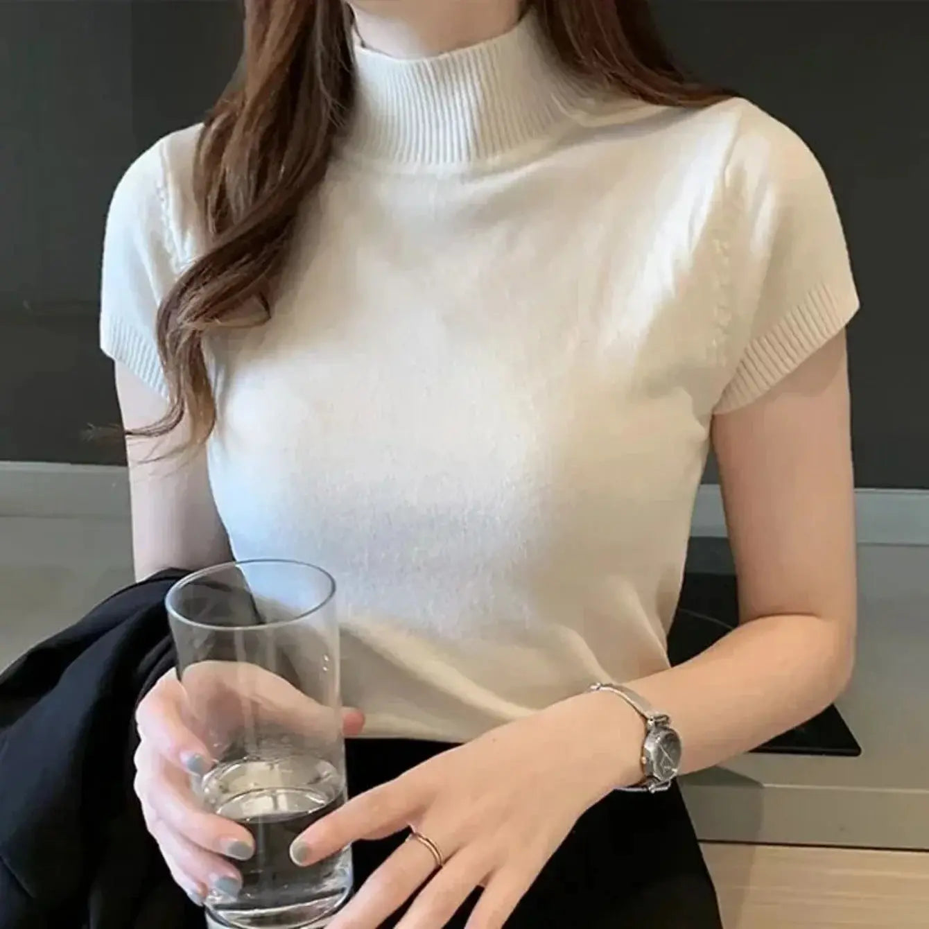 T-Shirt Women's Half-High Neck