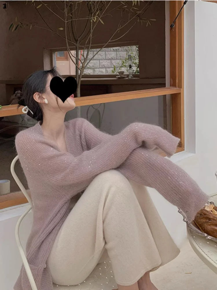 Women's Spring Mid-length Sweater Coat