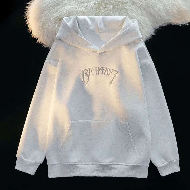 American Niche Design Sense Pull Hoodie Men Women Letters Embroidery Fashion