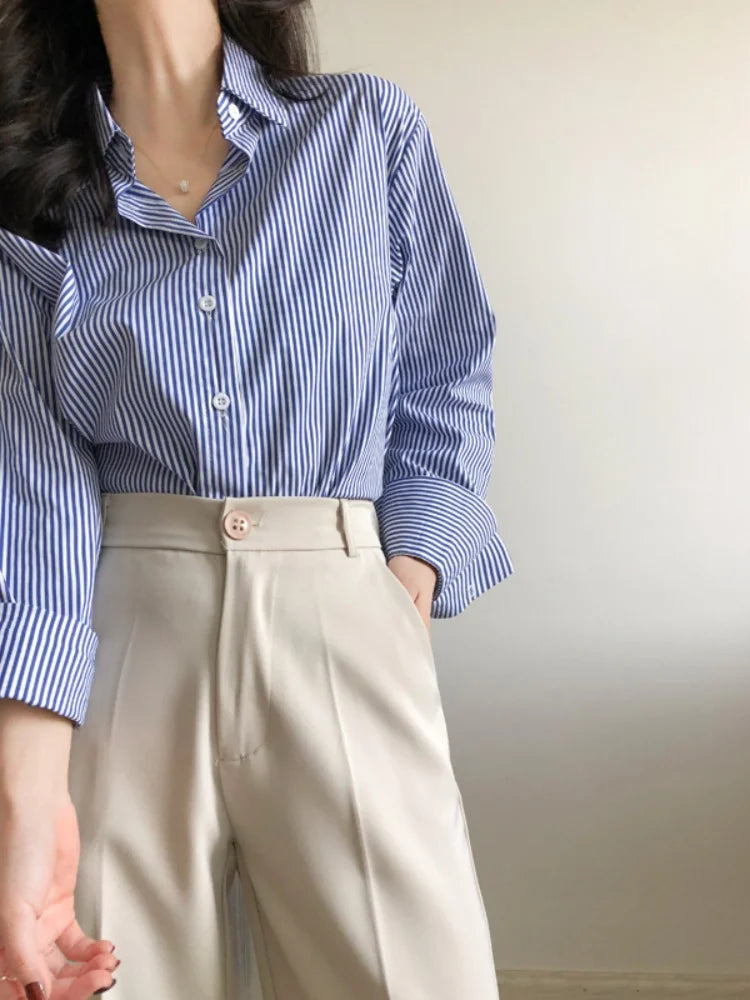 Women's Shirts Long Sleeve Stripes