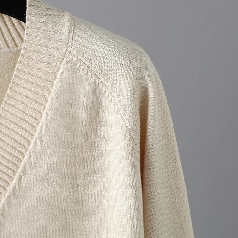 Women’s V Neck Sweater Two Piece Set