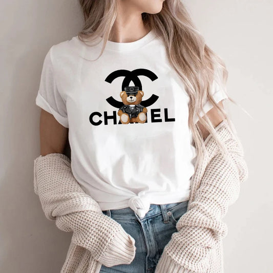 Women's Fashion T-shirt Cotton Short-sleeved O-Neck Top