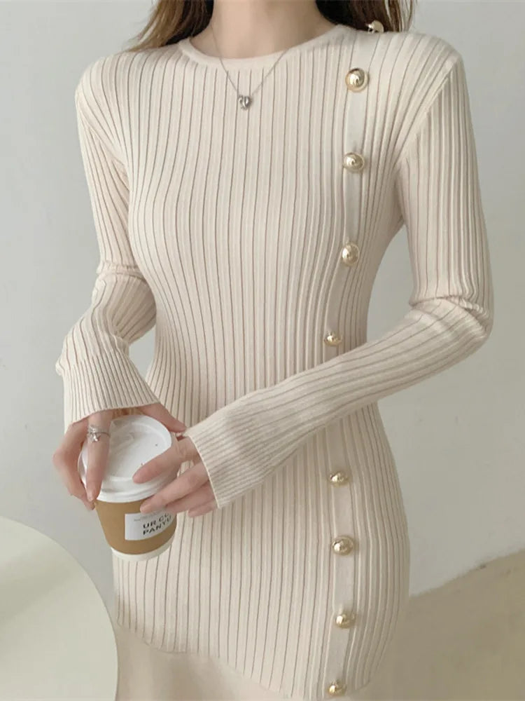 Warm Fashion Woman Elegant Clothing Sweater Dress