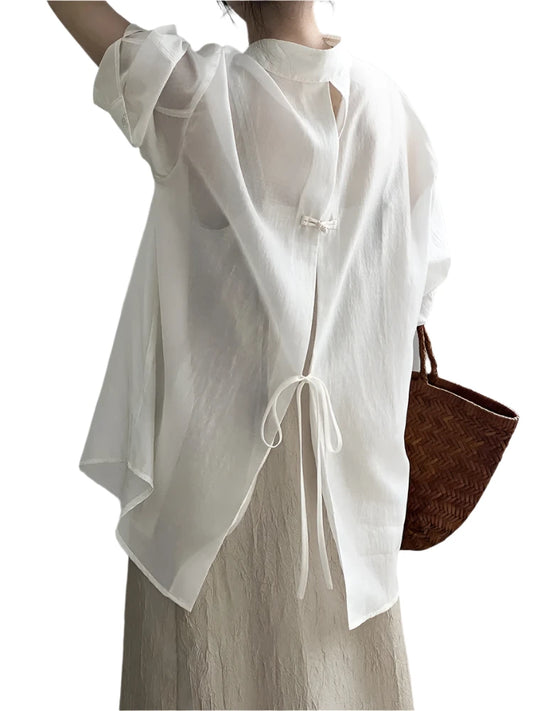 Women's Shirt Lapel Single Breasted Loose