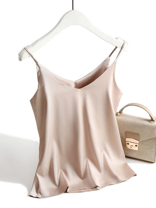 Spaghetti Strap Top Women Halter V Neck