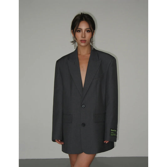 Women's Classic Coat Office Lady Blazer Wide Shoulder Fashion